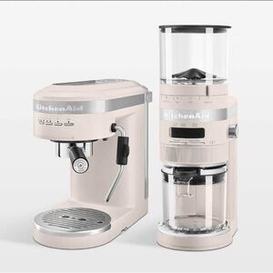 KitchenAid Espresso Maker and Grinder Set in color milkshake